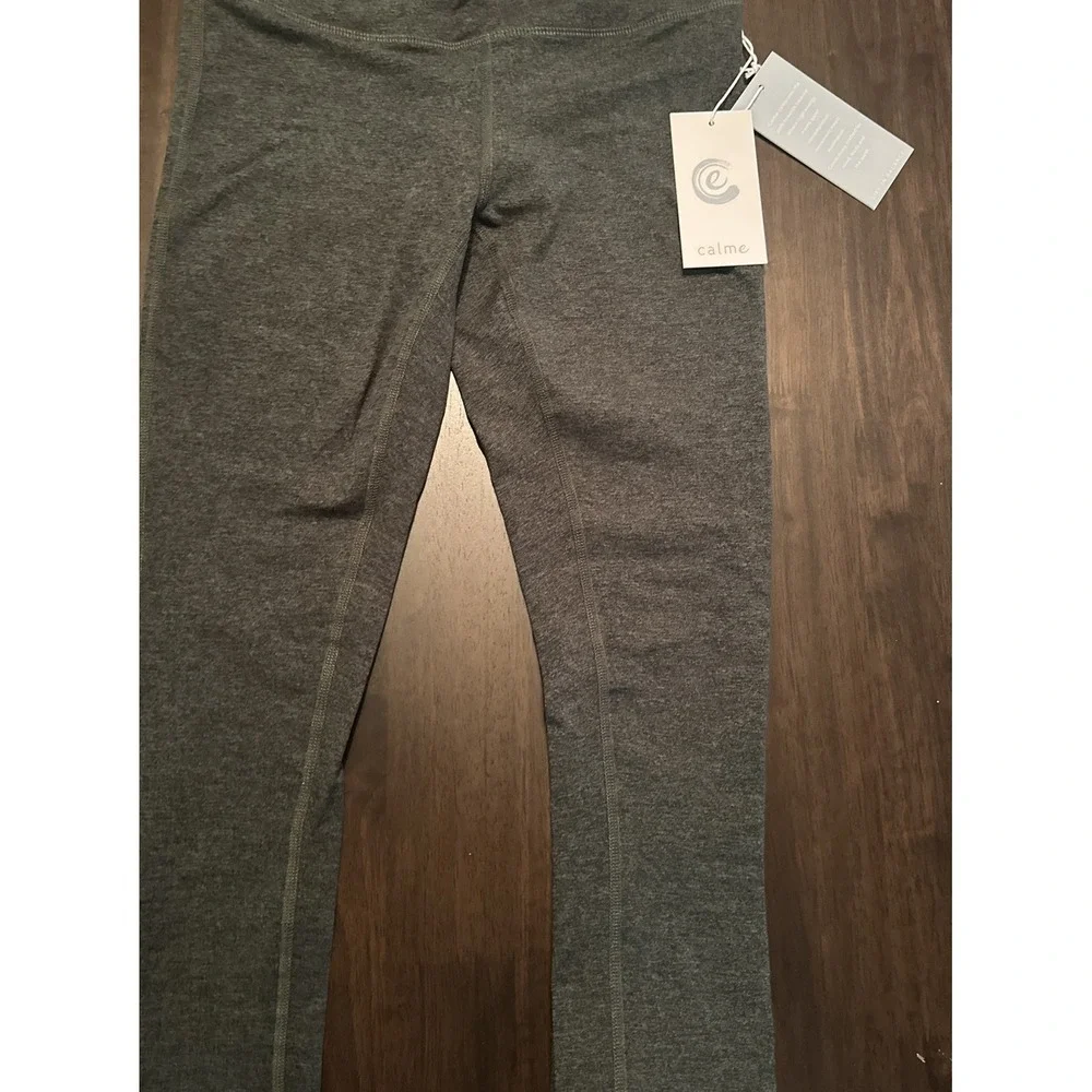 Calme Ease Space Dye High Waist Leggings XS Heather Grey 068521-O NWT